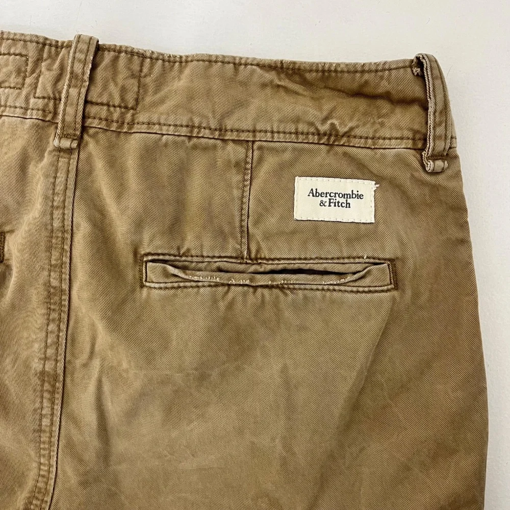 Abercrombie & Fitch Mens W29 L30 Chino Pants Brown Button Fly Mid Rise Trousers‎